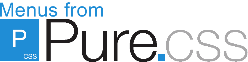 Blue and black text that reads 'Menus from Pure.CSS.'